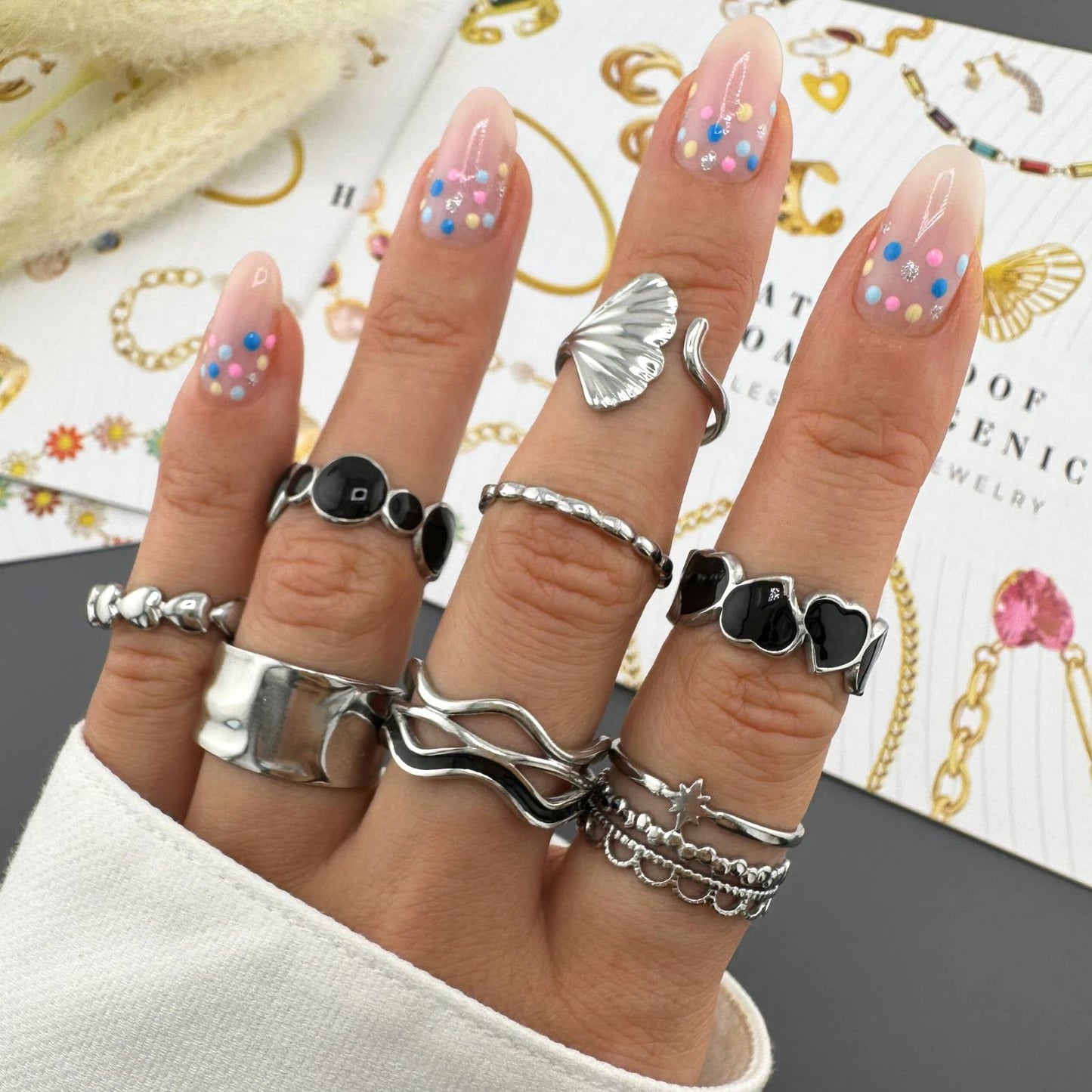 Stainless steel Hearts finger ring, Intensity