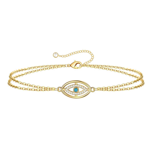 18K gold plated Stainless steel  Evil Eye bracelet, Intensity